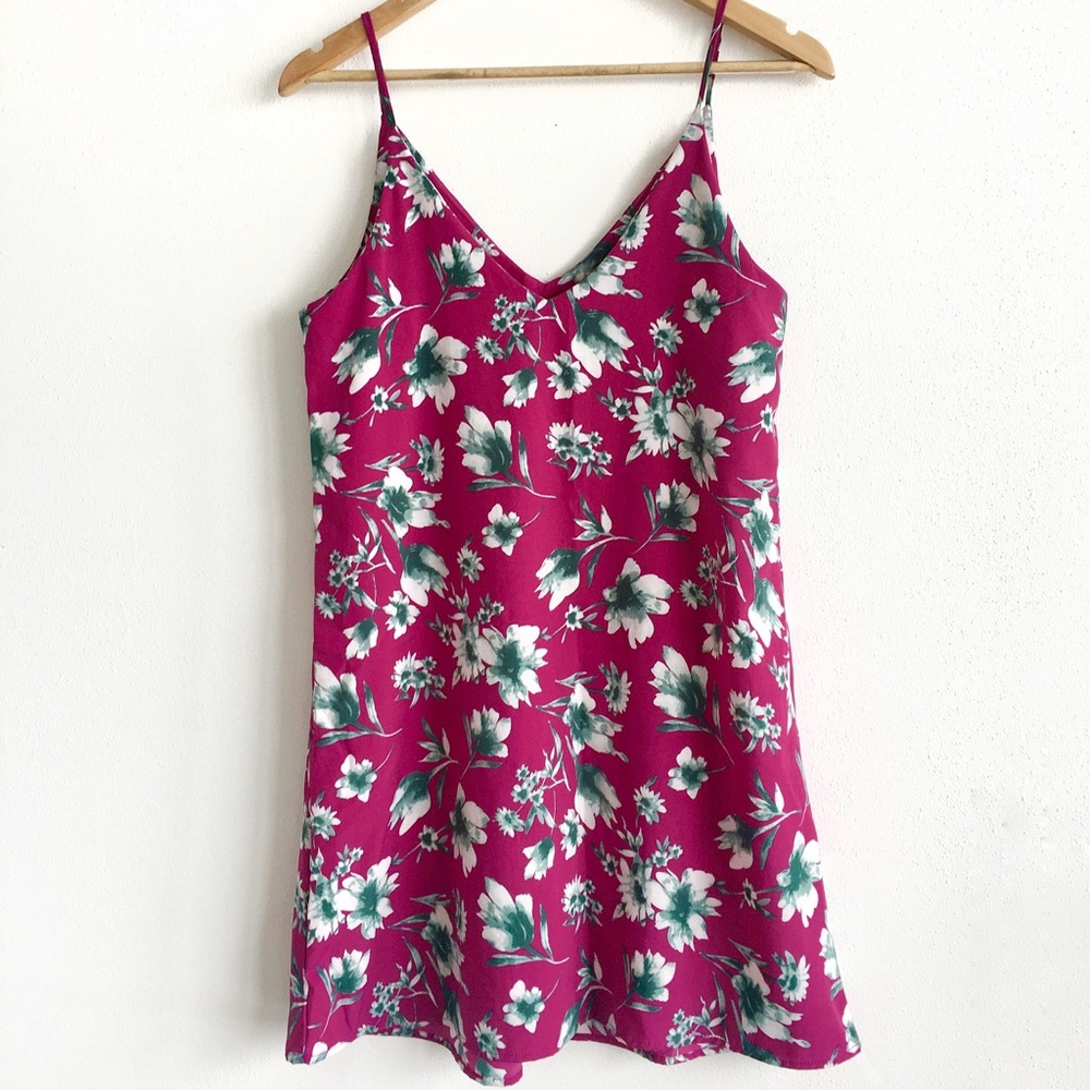 Soprano Purple Floral Slip Dress S
